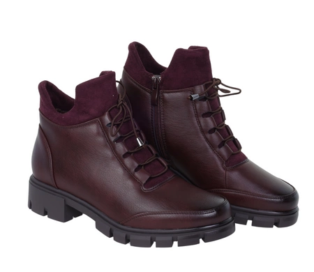 Bordowe buty zimowe damskie na zamek eleganckie i wygodne Jezzi