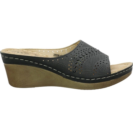 Klapki damskie komfortowe skórzane szyte Jezzi