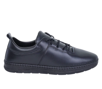 Czarne skórzane półbuty damskie komfortowe ze skóry naturalnej MODO