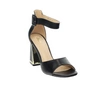 Czarne eleganckie sandały damskie na wysokim obcasie z zakrytą piętą Jezzi