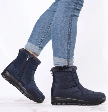 Niskie śniegowce damskie z futerkiem na zamek Jezzi