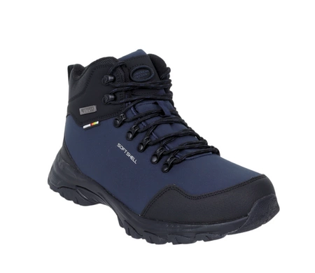 Granatowe półbuty męskie zimowe trzewiki wodoodporne SOFTSHELL American Club
