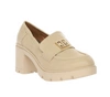 Beżowe mokasyny na klocku ze skóry licowej ekologicznej  Jezzi