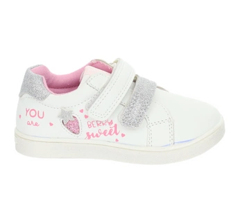 Białe adidasy dziewczęce na rzep skórzana wkładka  American Club