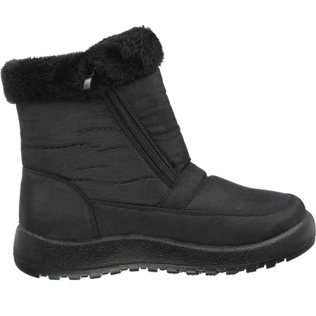 Czarne trzewiki damskie śniegowce na zamki Jezzi