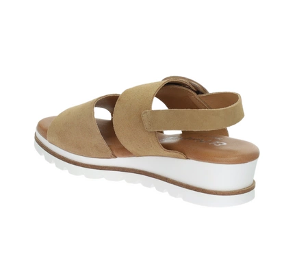 Skórzane sandały damskie na komfortowej koturnie Hiszpańskie El Pimpi