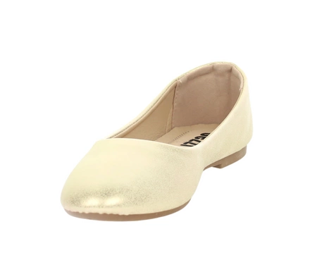 Złote baleriny damskie płaskie baletki Jezzi