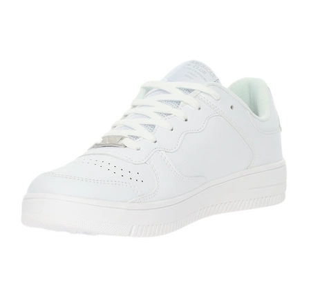 Białe adidasy z eko skóry na platformie sznurowane American Club