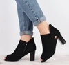 Botki damskie na obcasie peep-toe wiosenne Jezzi