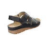 Czarne komfortowe sandały damskie ze skóry naturalnej szyte HELIOS