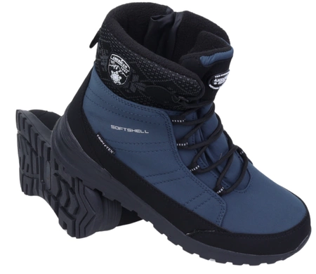 Granatowe śniegowce damskie buty termiczne wodoodporne American Club