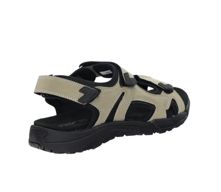 Męskie sandały na rzepy sportowe z czarną skórzaną wkładką American