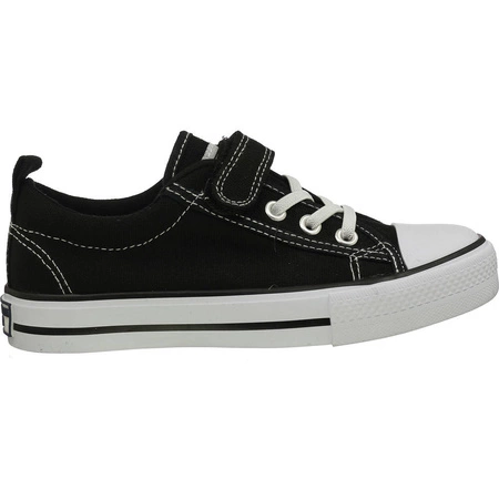 Czarne trampki dziecięce na rzepy szkolne American Club