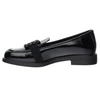 Czarne lakierowane mokasyny damskie ze skóry naturalnej z ozdobą VINCEZA