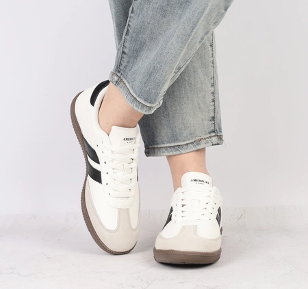 Trampki białe modne Hit sezonu tenisówki na kauczukowej podeszwie SAMBA American Club