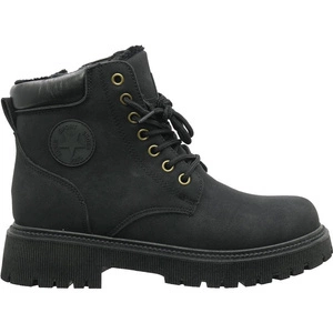 Czarne trzewiki chłopięce i damskie buty zimowe NEWS