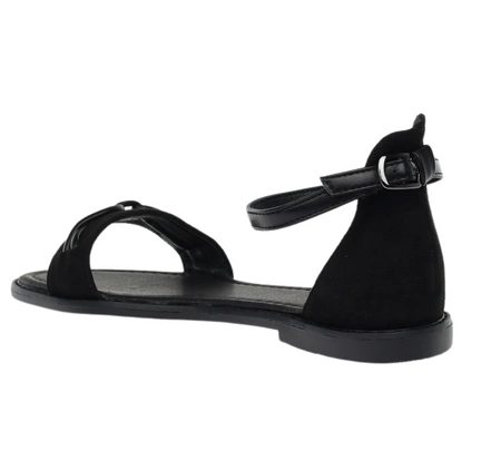 Czarne płaskie sandały z zakrytą piętą od Jezzi