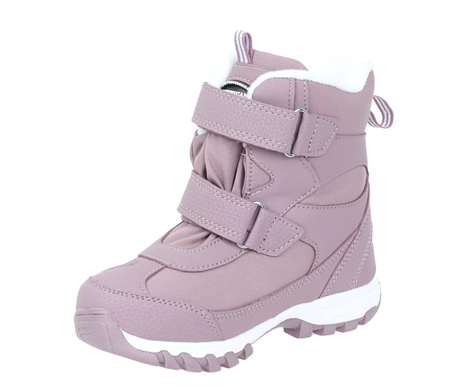 Różowe śniegowce dziecięce na rzepy buty zimowe wodoodporne SOFTSHELL American Club