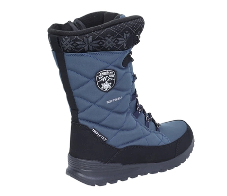 Granatowe wysokie śniegowce damskie z membraną softshell American Club