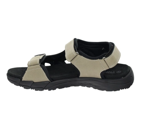 Męskie sandały na rzepy sportowe z czarną skórzaną wkładką American