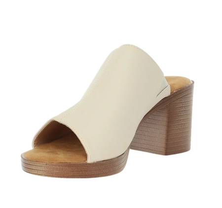 Eleganckie klapki na szerokim drewnianym obcasie Jezzi