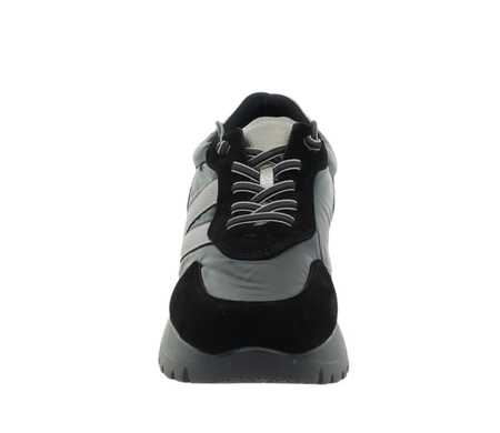 Czarne adidasy damskie na platformie jesienne VINCEZA