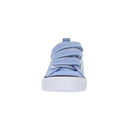 Niebieskie trampki dziecięce na rzepy biała podeszwa American Club