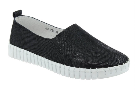 Półbuty damskie wsuwane skóra Lanqier 42C1758