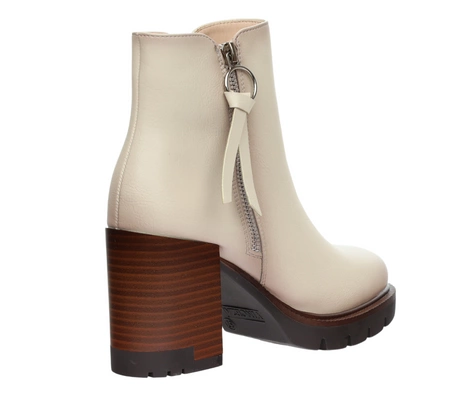 Eleganckie i modne botki na wysokim drewnianym obcasie i platformie VINCEZA