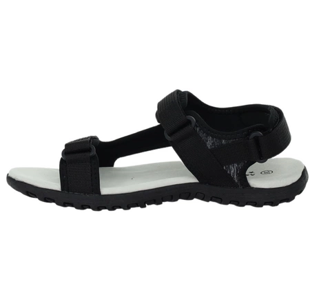 Czarne sandały sportowe młodzieżowe na rzepy ze skórzaną wkładką American Club