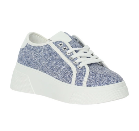 Niebieskie damskie adidasy na białej platformie Mc Braun