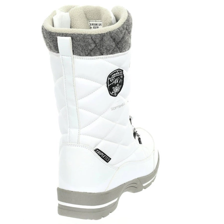 Śniegowce damskie białe wysokie wodoodporne American Club