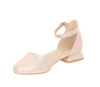 Eleganckie buty dziewczęce czółenka zakryte komunijne sandały na niskim obcasie MissE