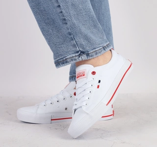 Białe trampki młodzieżowe sznurowane American Club