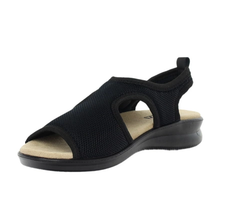 Czarne komfortowe płaskie sandały damskie z elastyczną cholewką Jezzi