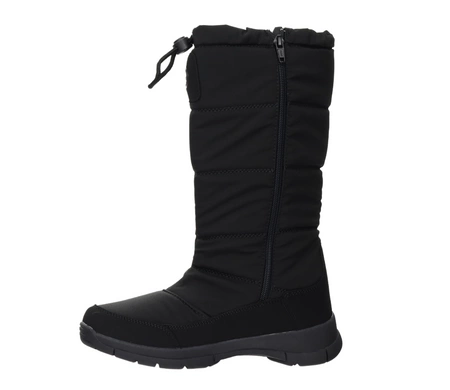 Czarne wysokie śniegowce damskie na zamek ze ściągaczem American Club