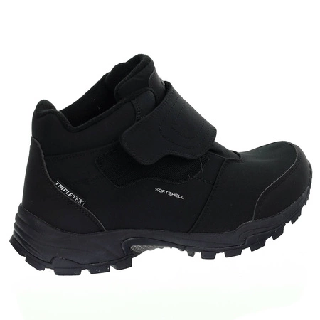 Czarne buty zimowe męskie na rzep wodoodporne American Club