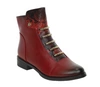 Ciemnoczerwone botki damskie buty zimowe płaskie i eleganckie Jezzi
