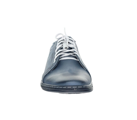 Niebieskie półbuty męskie sportowe skórzane POLBUT