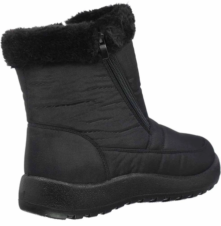 Czarne trzewiki damskie śniegowce na zamki Jezzi