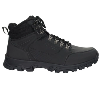 Ciepłe buty zimowe męskie czarne sportowe NEWS