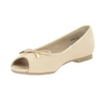 Beżowe baleriny damskie skórzane z odkrytymi palcami RYŁKO