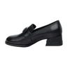 Czarne skórzane buty damskie eleganckie garniturowe loafersy Gino Fabiani