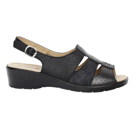 Czarne wygodne sandały damskie ortopedyczne Polskie Unisoft