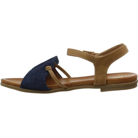 Sandały damskie dżinsowe płaskie Jezzi