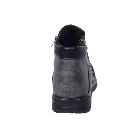 Ciemnoszare trzewiki damskie botki zimowe babcine na dwa zamki UNISOFT