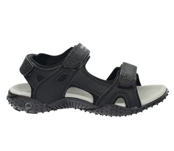 Czarne sandały sportowe młodzieżowe na rzepy ze skórzaną wkładką American Club