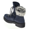 Granatowe śniegowce z futerkiem botki płaskie damskie Jezzi