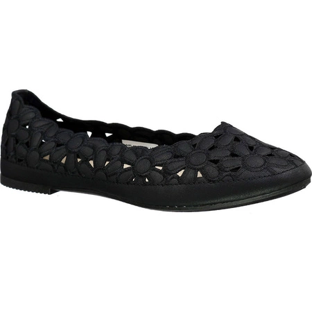 Czarne baleriny damskie ażurowe eleganckie Jezzi