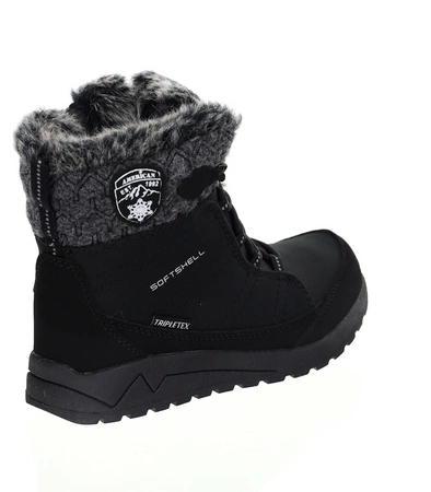 Czarne nieprzemakalne buty zimowe damskie śniegowce American Club
